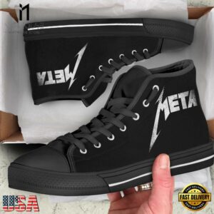 Metallica Band Black Color Classic High Top Canvas Sneakers Shoes