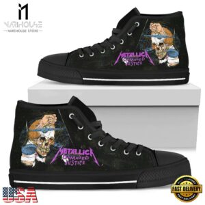 Metallica Band Damaged Justice High Top Canvas Sneakers Shoes 5 Metallica Band Damaged Justice High Top Canvas Sneakers Shoes