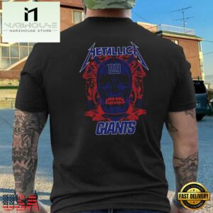 Metallica Band New York Giants NFL T Shirt Back Print