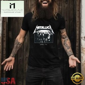 Metallica Band Photo Damage Inc Tour Juniors Unisex T Shirt