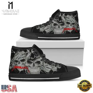 Metallica Band Skull Print High Top Canvas Sneakers Shoes 5 Metallica Band Skull Print High Top Canvas Sneakers Shoes