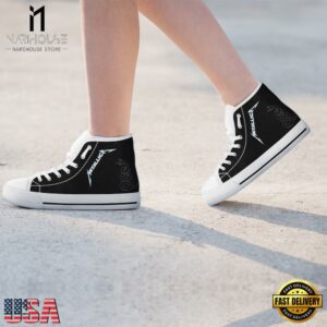 Metallica Black White Classic High Top Canvas Sneakers Shoes