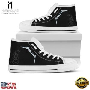 Metallica Black White Classic High Top Canvas Sneakers Shoes