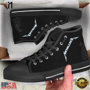 Metallica Black White Classic High Top Canvas Sneakers Shoes