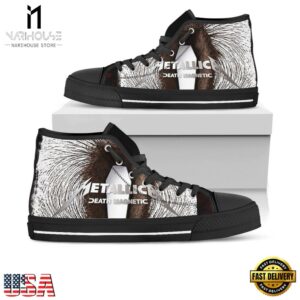 Metallica Death Magnetic Black White Color High Top Canvas Sneakers Shoes 14 Metallica Death Magnetic Black White Color High Top Canvas Sneakers Shoes