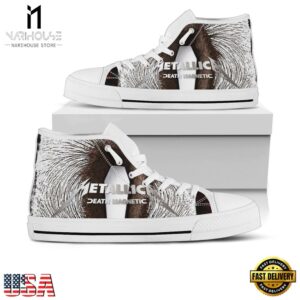 Metallica Death Magnetic Black White Color High Top Canvas Sneakers Shoes 15 Metallica Death Magnetic Black White Color High Top Canvas Sneakers Shoes
