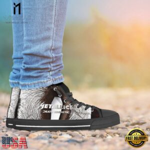 Metallica Death Magnetic Black White Color High Top Canvas Sneakers Shoes 13 Metallica Death Magnetic Black White Color High Top Canvas Sneakers Shoes