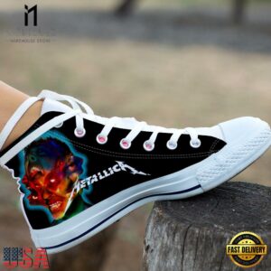 Metallica Fans Gift Black White Color High Top Canvas Sneakers Shoes
