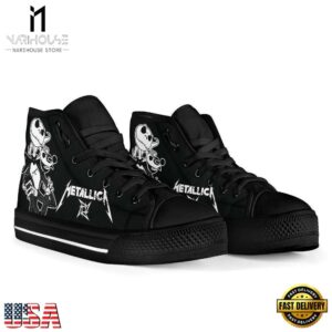 Metallica Fans Lover Black Color High Top Canvas Sneakers Shoes