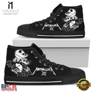 Metallica Fans Lover Black Color High Top Canvas Sneakers Shoes
