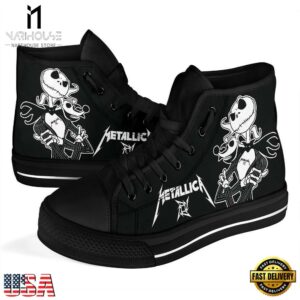 Metallica Fans Lover Black Color High Top Canvas Sneakers Shoes