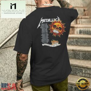 Metallica Flaming Skull Tour 94 Back Print T Shirt