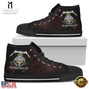 Metallica Guatemala Black Red Color High Top Canvas Sneakers Shoes 5 Metallica Guatemala Black Red Color High Top Canvas Sneakers Shoes