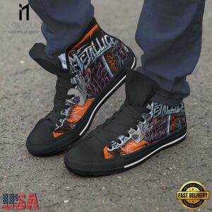 Metallica Music Fans High Top Canvas Sneakers Shoes