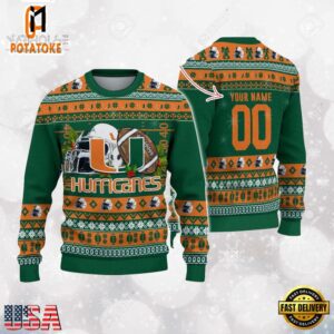 Miami Hurricanes Logo Football NCAA Ugly Christmas Sweater