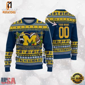 Michigan Wolverines Logo Football NCAA Ugly Christmas Sweater