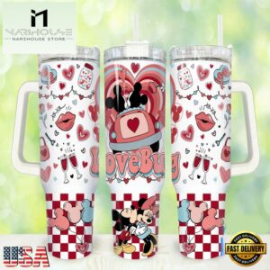 Mickey And Minnie Mouse Couple Happy Valentines Day Tumbler 40oz