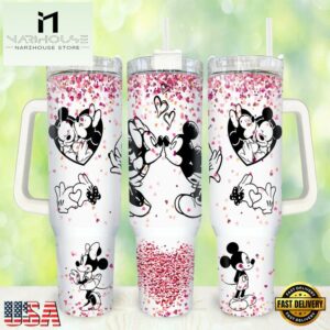 Mickey And Minnie Mouse Couple Happy Valentines Tumbler 40oz