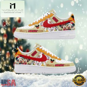 Mickey Mouse Merry Christmas Air Force 1 Shoes