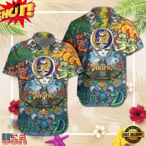 Minnesota Vikings Grateful Dead NFL Unisex Hawaiian Shirt