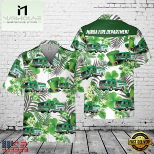 Minoa Fire Department, Minoa, New York Patrick's Day Pocket Hawaiian Shirt