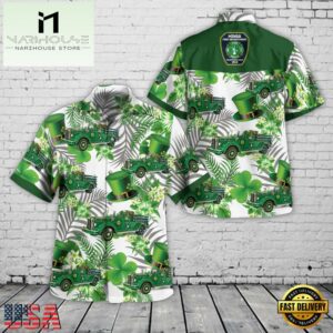 Minoa, New York, Minoa Fire Department Engine 1 1953 Mack L85, St Patrick's Day Hawaiian Shirt