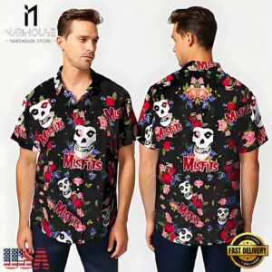 Misfits Band Skull Floral Hawaiian Shirt