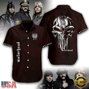 Motorhead Rock Band Rock Band Skull Emblem Hawaiian Shirt