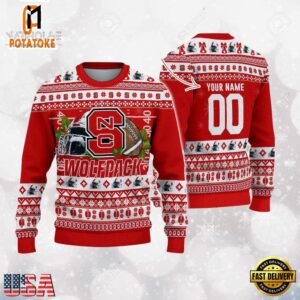 NC State Wolfpack Logo Football NCAA Ugly Christmas Sweater