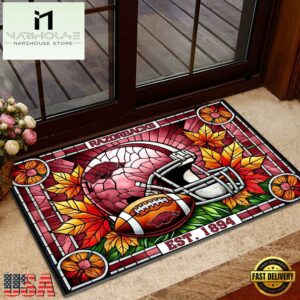 NCAA Arkansas Razorbacks Football Stained Glass Style Doormats