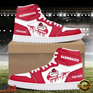 NCAA Arkansas Razorbacks Grunge Style Custom Air Jordan 1 Shoes