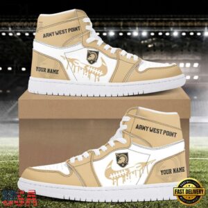 NCAA Army Black Knights Grunge Style Custom Air Jordan 1 Shoes