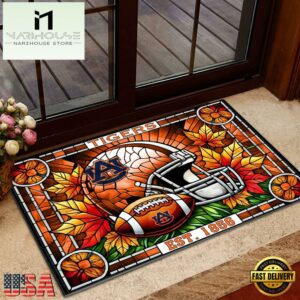 NCAA Auburn Tigers Football Stained Glass Style Doormats