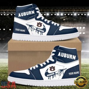 NCAA Auburn Tigers Grunge Style Custom Air Jordan 1 Shoes