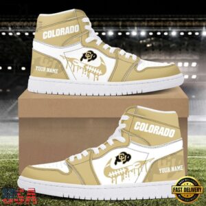 NCAA Colorado Buffaloes Grunge Style Custom Air Jordan 1 Shoes