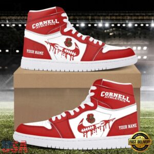 NCAA Cornell Big Red Grunge Style Custom Air Jordan 1 Shoes