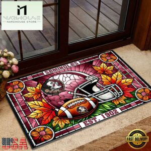 NCAA Florida State Seminoles Football Stained Glass Style Doormats