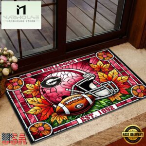 NCAA Georgia Bulldogs Football Stained Glass Style Doormats