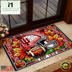 NCAA Indiana Hoosiers Football Stained Glass Style Doormats