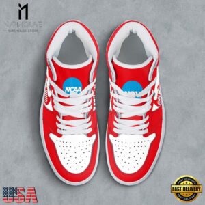 NCAA Kansas Jayhawks Grunge Style Custom Air Jordan 1 Shoes