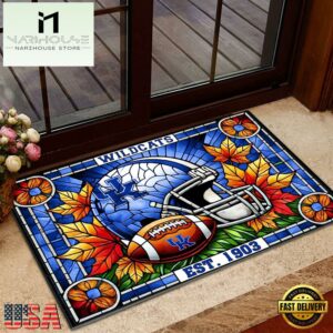 NCAA Kentucky Wildcats Football Stained Glass Style Doormats