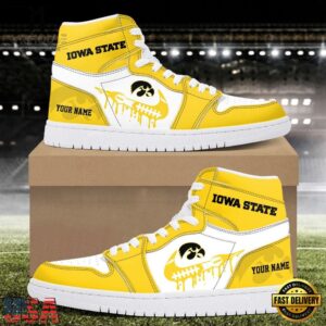 NCAA lowa State Cyclones Grunge Style Custom Air Jordan 1 Shoes