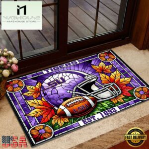NCAA LSU Tigers Football Stained Glass Style Doormats