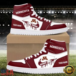 NCAA Minnesota Golden Gophers Grunge Style Custom Air Jordan 1 Shoes