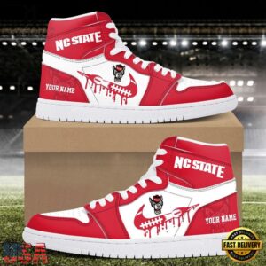 NCAA NC State Wolfpack Grunge Style Custom Air Jordan 1 Shoes