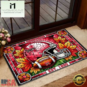 NCAA Nebraska Cornhuskers Football Stained Glass Style Doormats