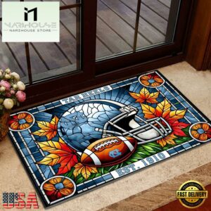 NCAA North Carolina Tar Heels Football Stained Glass Style Doormats