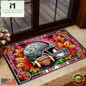 NCAA Ohio State Buckeyes Football Stained Glass Style Doormats