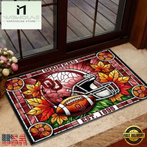 NCAA Oklahoma Sooners Football Stained Glass Style Doormats