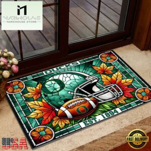 NCAA Oregon Ducks Football Stained Glass Style Doormats
